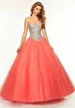2015 Real New Delicate Bodenlangen Schatz Ballkleid Tüll Prom Lange Backless Abend-formale Kleid Ärmellose Kristalle F1082