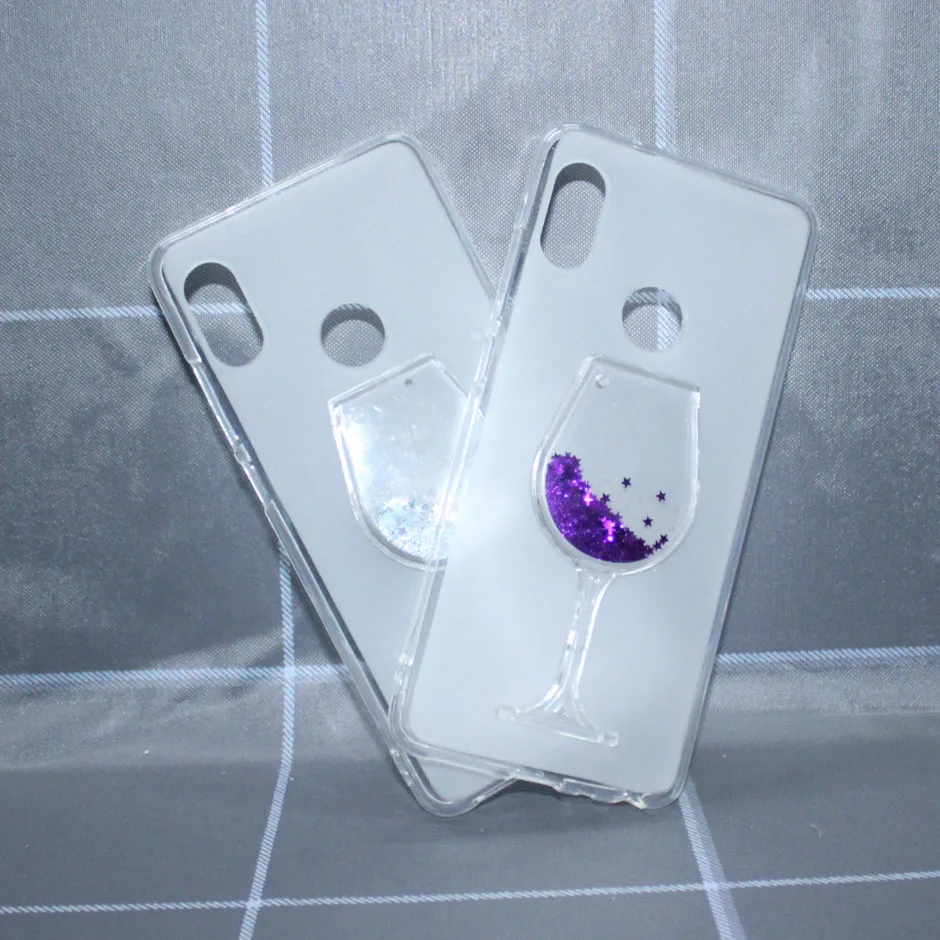 

Red Wine Cup Dynamic Liquid Bling Glitter Quicksand Moving Star Cover For Xiaomi Redmi Note 5 Pro 3D Cup Phone Case