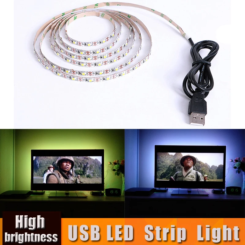 USB LED Strip 3528 DC 5V RGB /White/Warm White Led Strip 50CM 1M 2M 3M