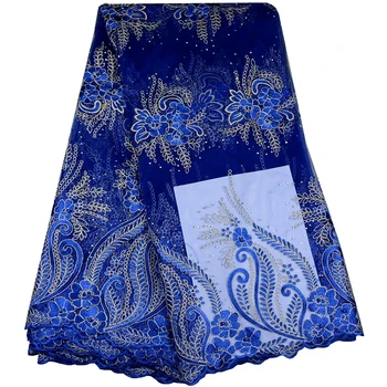 

African French Lace Fabric Tulle Embroidered Lace For Wedding Party Dresses 5 Yards