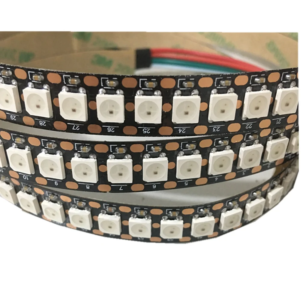 Светодиодная лента 144 пикселей 1 м LED s WS2812B 2812 WS Chip WS2811 IC Digital 5050 SMD RGB DC5V|Светодиодные
