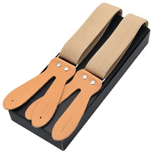 Кожаные подтяжки для мужчин Подтяжки Эластичный пояс y-образные повседневные подтяжки подарки на день отца 3,5*120 см Прямая NBD9114