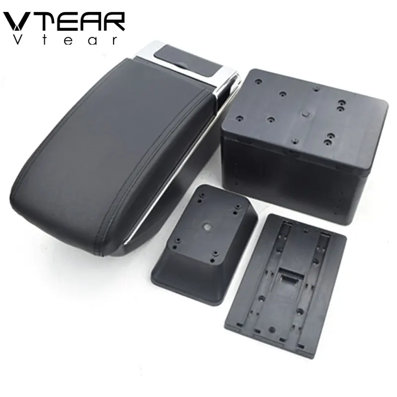 

Vtear For dacia renault fluence/logan armrest box USB Charging heighten Double layer central content holder ashtray accessories