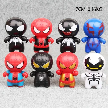 

8pcs /lot 7cm The Avengers Spiderman Venom Model Spider Man PVC Cartoon Game Collectible Anime Action Figures Toy For Kids