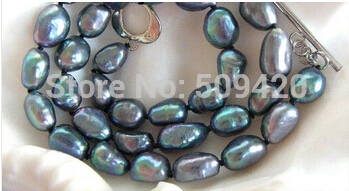 

Free shipping >>@ > >wonderful peacock black baroque nautral cultured pearls necklace