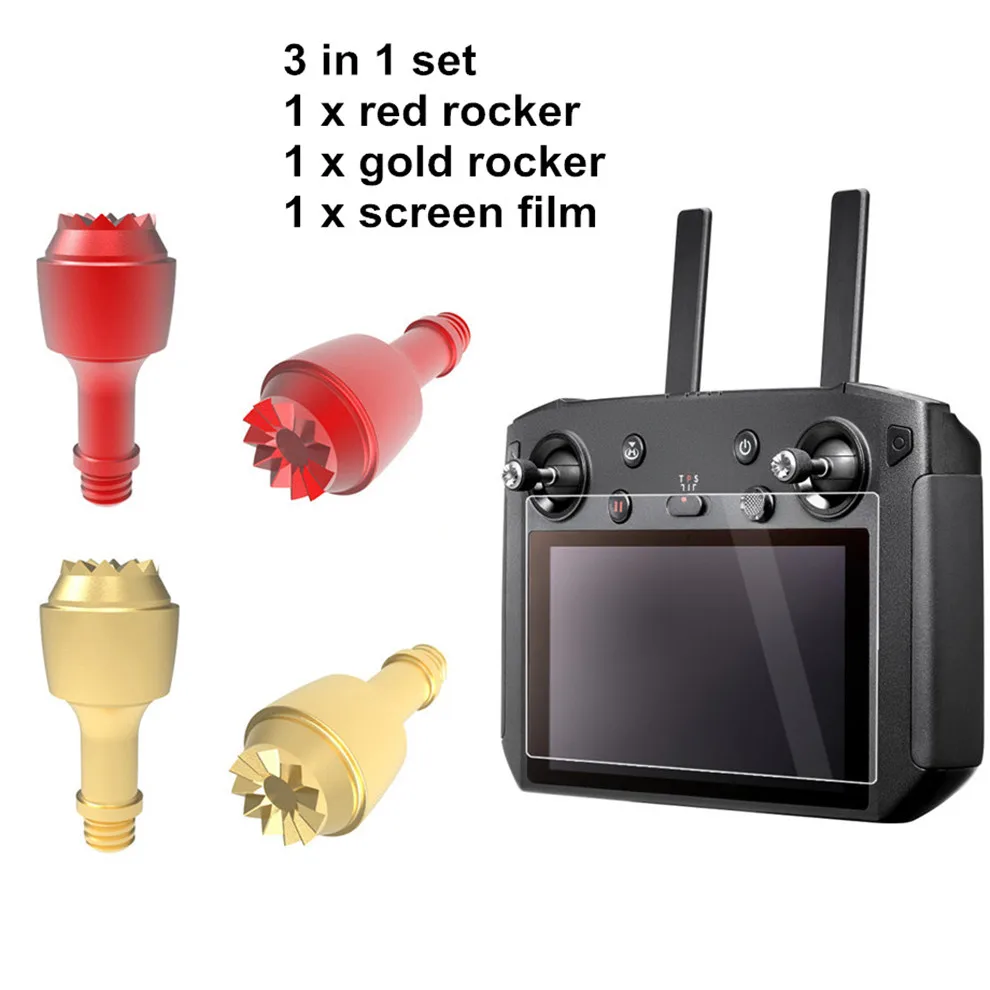 4-IN-1 Set DJI Smart Controller Metal Joysticks Protective Screen Film for Handle Thumb Rocker forDJI Mavic 2 Pro & Zoom Control-10