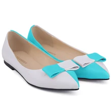 BLUE SEXY LADIES FAUX LEATHER PATENT FLATS DOLLY BALLET WOMEN SHOES MIX US SIZE 7 8 9
