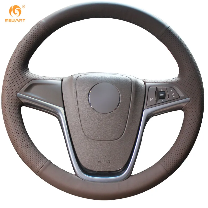 MEWANT Dark Brown Genuine Leather Car Steering Wheel Cover for Buick Excelle XT GT Encore Opel Mokka цена MEWANT Dark Brown Genuine Leather Car Steering Wheel Cover for Buick Excelle XT GT Encore Opel Mokka цены онлайн