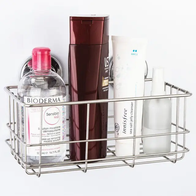 Suction Cup Deep Shower Caddy Bath Wall Shelf for Large Shampoo Shower