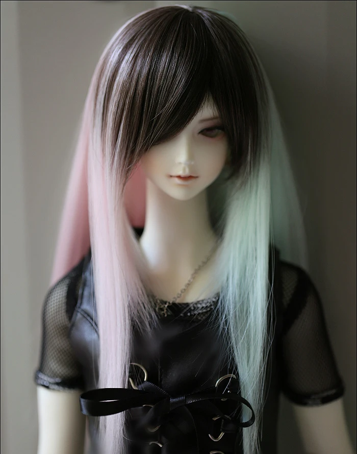 D01-P190 детская игрушка ручной работы 1/3 1/4 кукла аксессуары BJD/SD кукла парик высокая температура провода длинные волосы розовый белого цвета