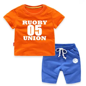 

New 2018 Hot Summer Boys Clothing Set Children Children Two Piece Set 100% Cotton Boys Clothing Set Summer Kids Shirt +Pants