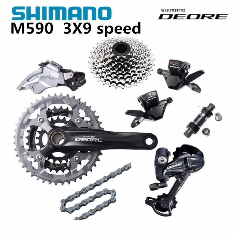 

Shimano DEORE M590 shifting system with Alivio M430 Crankset 3X9 27S Groupset Derailleurs