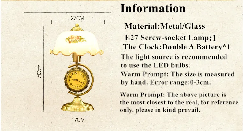 Американские ретро нарисованные вручную камелии стеклянные настольные лампы классические часы E27 светодиодный затемнение лампы для прикроватной и узкой таблицы ZLTD006