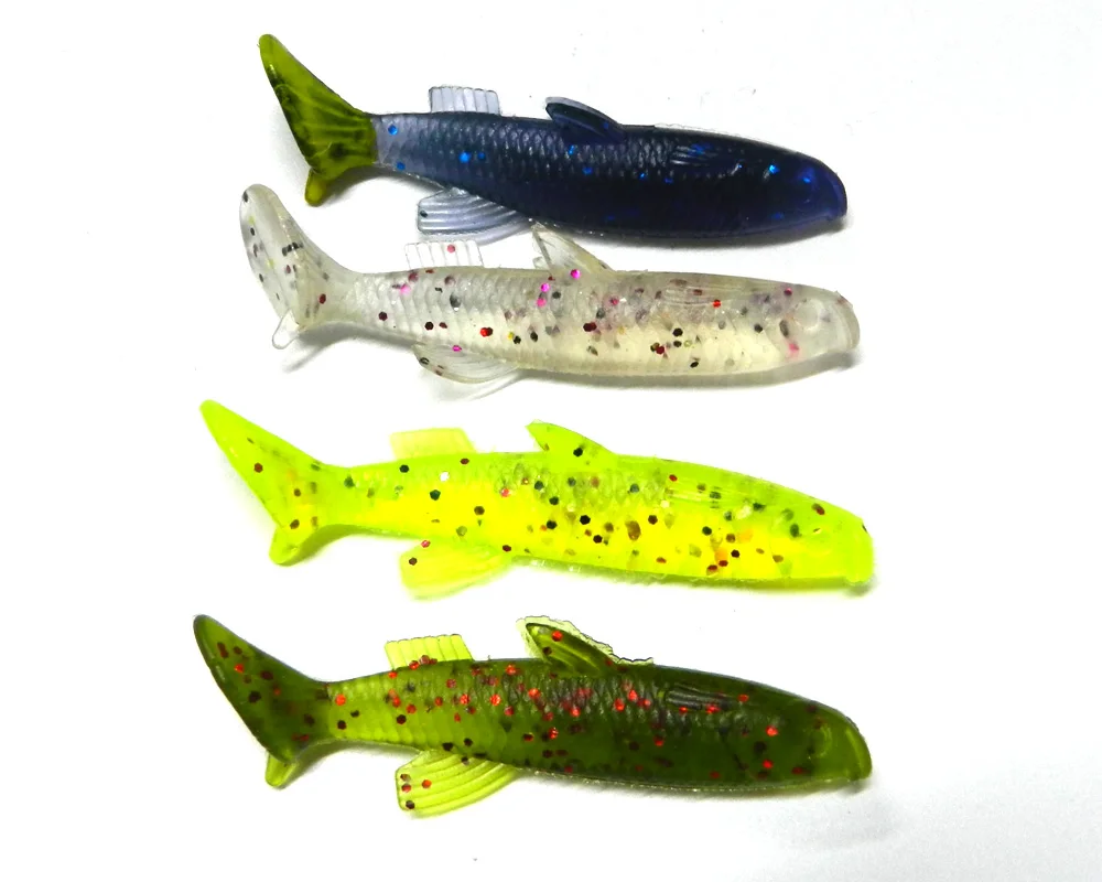 200pcs 7.5CM 5G soft plastic fishing lures saltwater luminous light