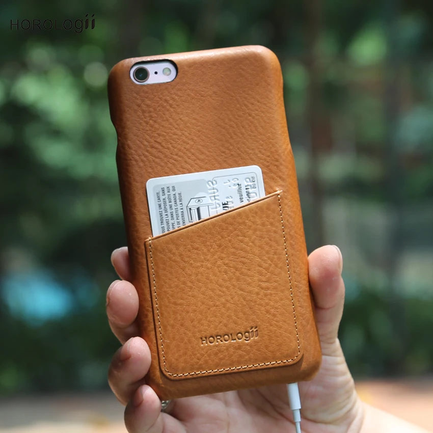 

Newest luxury brand Retro Italian Full grain Leather Case For iPhone 7plus With Card Slots custom name