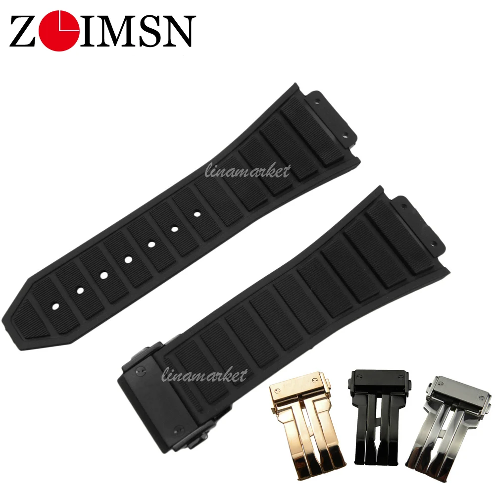 

30mm NEW Men's High quality Black Diving Silicone Rubber Watch BAND Strap