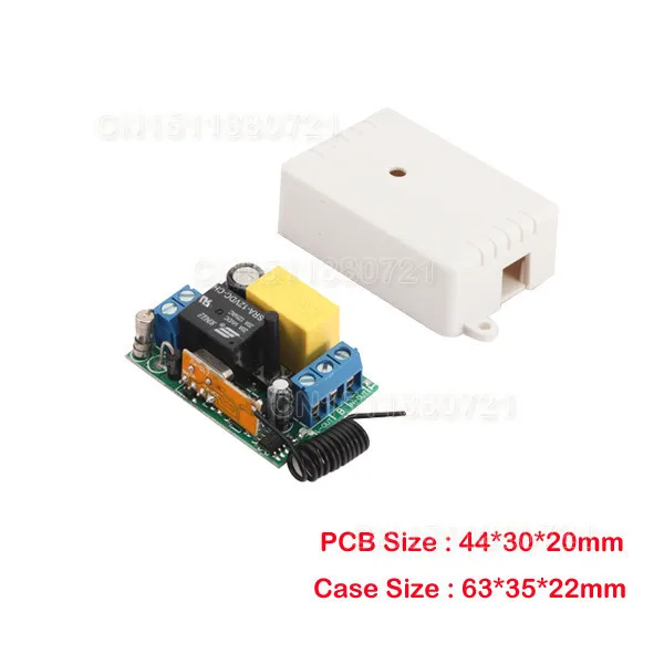 

AC 220V 1 CH Relay Mini Receiver 10A Remote Switch Input AC220V Output AC220V Wireless Switch 315/433.92MHZ Superheterodyne RX