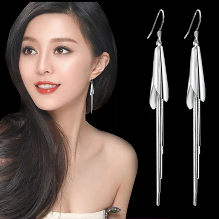 

liver Plated New Setting Rhinestone Crystal Ear Hook Stud Earrings Jewelry For Women Stud Earring