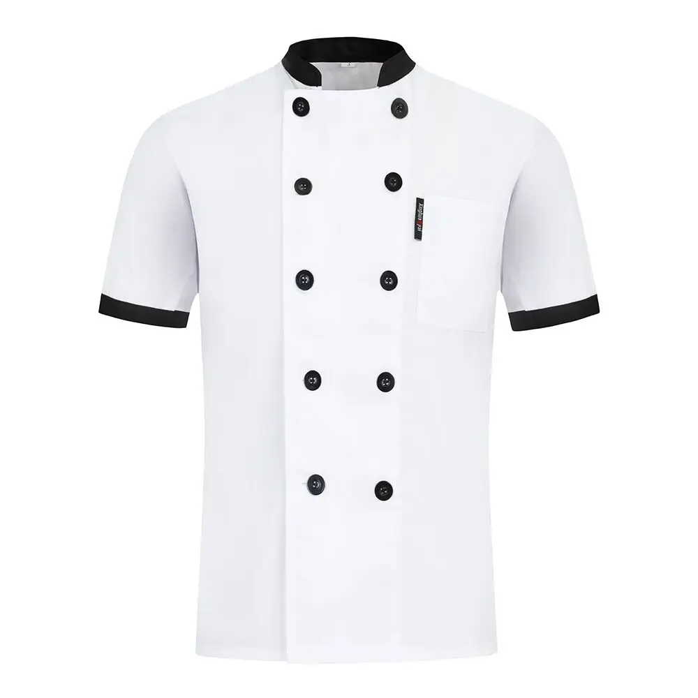Новая унисекс с коротким рукавом шеф-повара Ресторан униформа кухня рубашка дышащий двубортный Куртка шеф-повара гостиницы, ресторана работает Униформа пальто - Цвет: Jacket