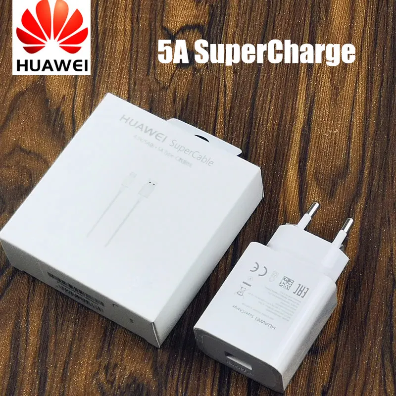 

Original EU Huawei Honor 10 Charger SuperCharge Power Adaptor Charge 5A Usb Type C Cable For p20 pro p10 Mate 10 9 Honor 20