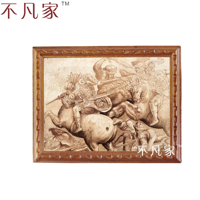 

Wholesale 1:12 scale dollhouse miniatue Classical ancient warriors oil painting B-13