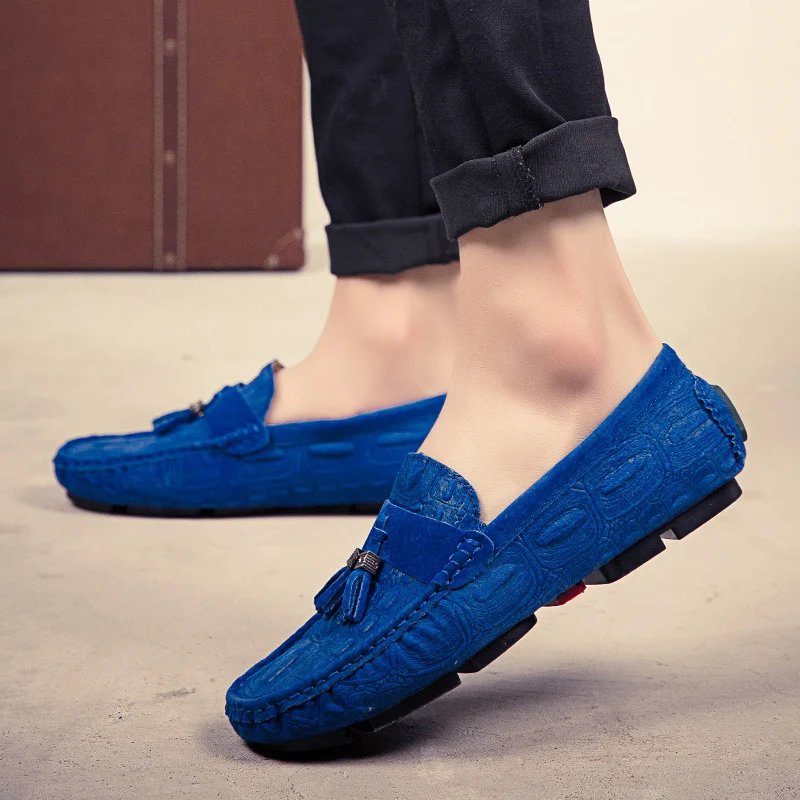 Skup Rommedal New Arrival niebieskie czerwone mokasyny brytyjska moda Tassel obuwie oddychające męskie buty łodzi antypoślizgowe wytrzymałe 2019