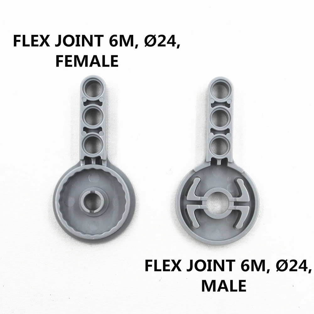 MOC Technic Parts 4set FLEX JOINT 6M, DIA24, MALE & FEMALE compatible with lego for kids boys toy 44224 & 44225