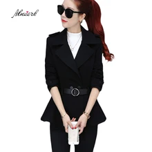 Новинка осенние и зимние женские шерстяная куртка женская короткая заметка мода Slim отворотом шерстяная Верхняя одежда F064