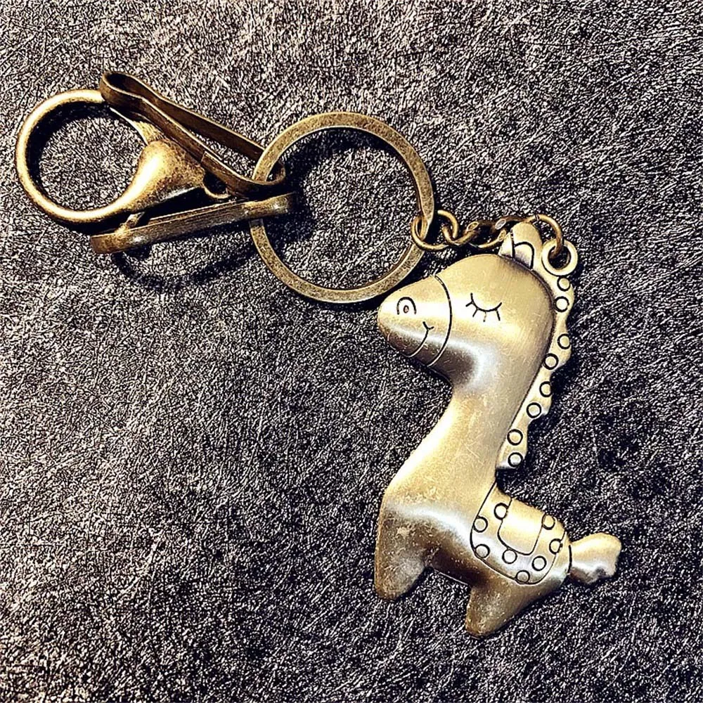 Unisex Pendant Key Chains Pure Copper Lovely Horse Handbag Tag Gift