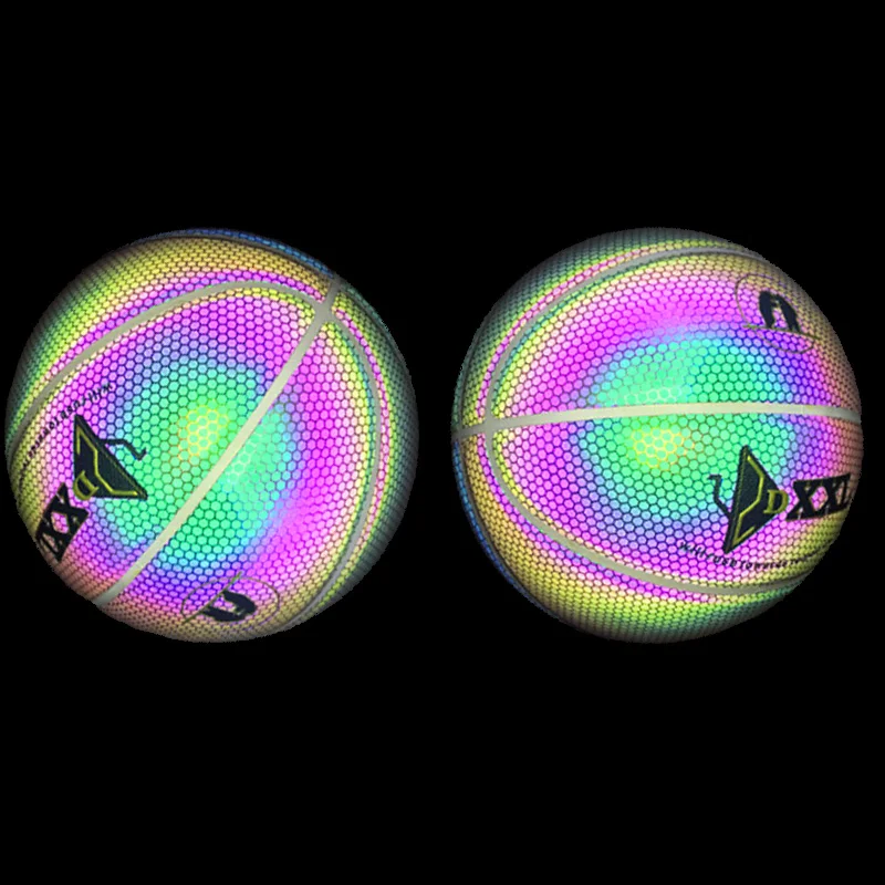 Billig Luminous Basketball Nacht Spiel Straße PU Glowing Regenbogen Licht Kinder Ausbildung Werkzeug Straße Basketball Zeigen Kinder Trainning