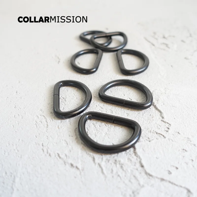 

100pcs/lot Metal black D Ring for Pet collar 25mm Webbing Strap LeatherCraft Bag Sewing diy parts accessory connect buckle DK25H