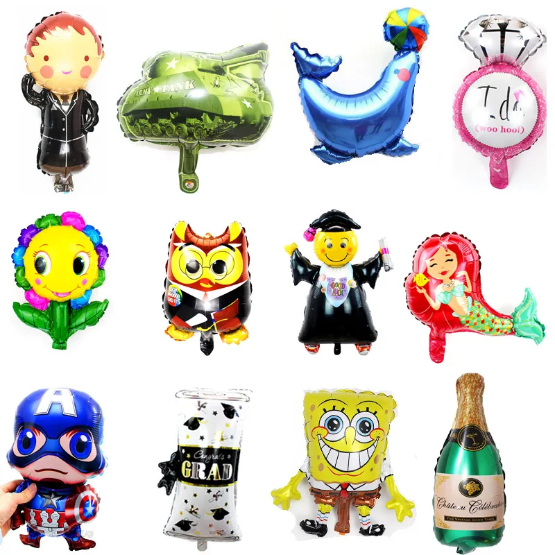

1pcs Mini Cartoon Princess/Mermaid/Wine bottle Aluminum foil Balloons Child Birthday Party Wedding Decor Toys air balloon