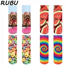 RUBU Harajuku милые ананас/пончик/мороженое фрукты печатных носки для женщин и мужчин унисекс длинные носки из хлопка meias 7VB175