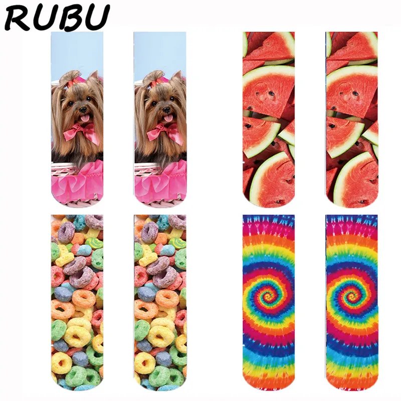 RUBU Harajuku милые носки с принтом ананаса/пончика/мороженого женские и мужские