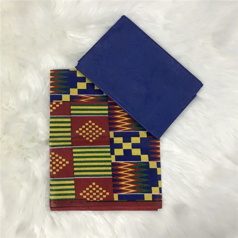 Нигерийский полиэстер воск Анкара Kente Ткань Chitenge Гана воск Африканский Kitenge принты ткань для ткани в 2+ 2 ярдов J30 - Цвет: 6