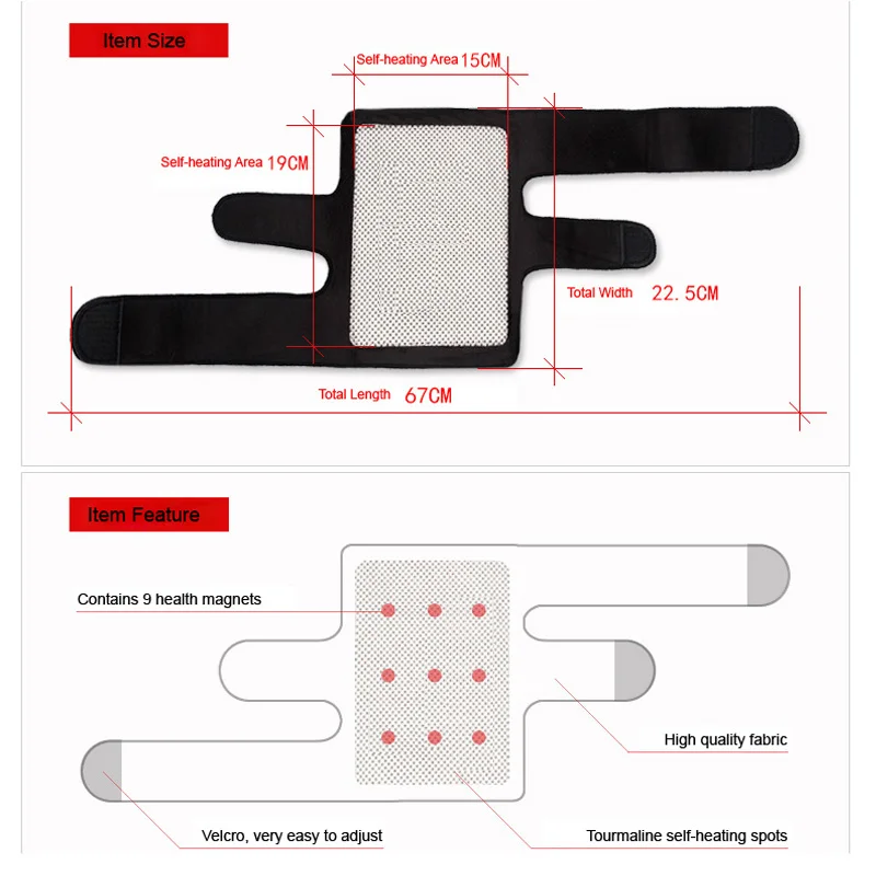 1 шт магнитами здоровая Регулируемая Колено Поддержка бандаж Обёрточная бумага спортивные наколенники) класса-premium на самонагревающийся браслет для или дышащие наколенники