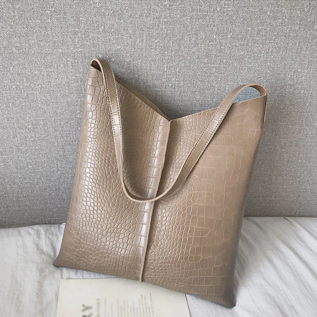 MOLAVE сумки модные женские сумки новая мода кожа сплошной цвет крокодиловый узор универсальная сумка на плечо+ кошелек пакеты 9329
