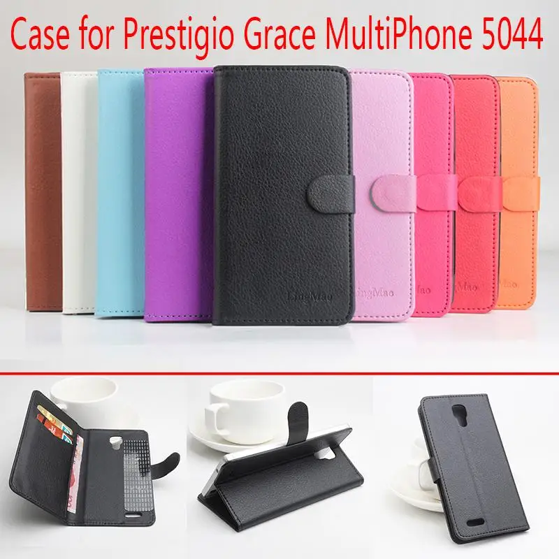 

Original Brand Original Genuine Leather Wallet Flip Case for Prestigio Grace MultiPhone 5044 Phone Cases