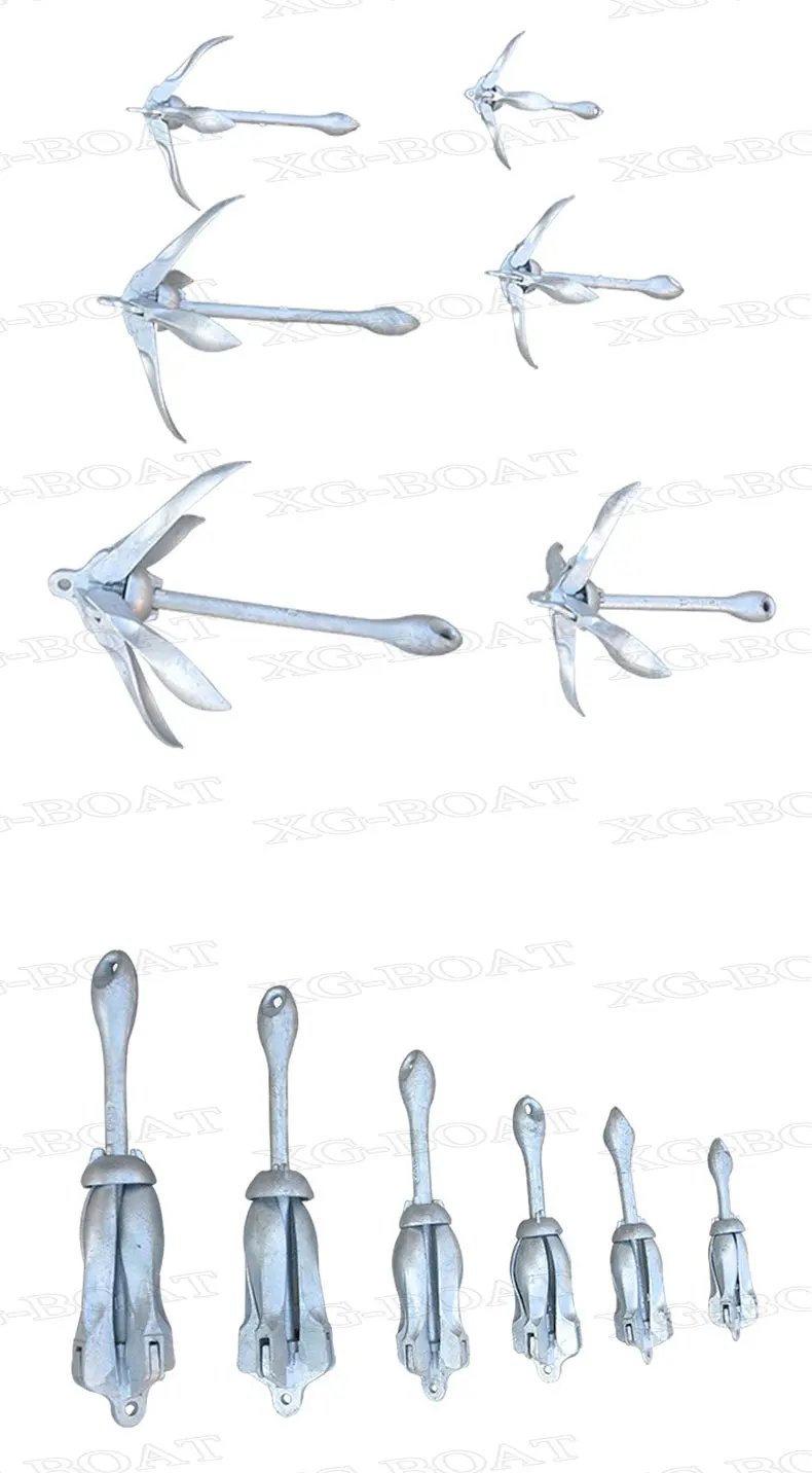 Professional углеродистая сталь складной якорь для надувной лодки резиновые лодки 2,5 кг Антикоррозийная Лодка Якорь