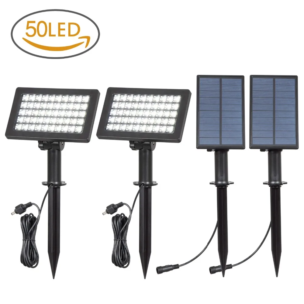 

2 Pack 50 LED Separable Solar Panel Solar Powered Outdoor Garden Security Lamp for Yard Patio
