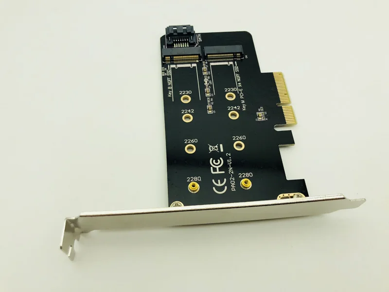 Адаптер PCIE M2 SSD NVME M Key на базе SATA B к PCI E 3 0x4 контроллеру конвертерная карта