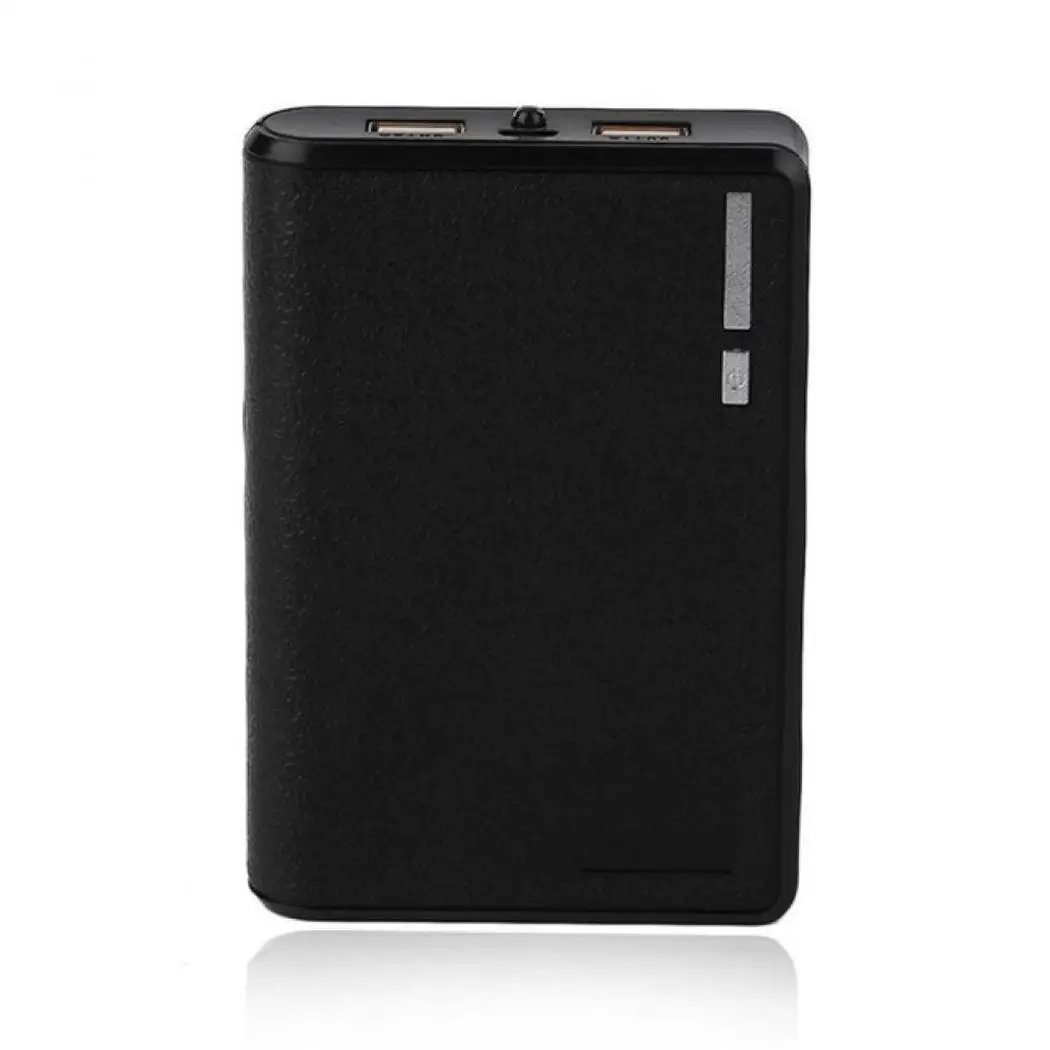 20000 мА/ч портативное зарядное устройство с двумя usb-портами, быстрое зарядное устройство, общее мобильное зарядное устройство, светодиодный светильник для iPhone, Android - Цвет: black