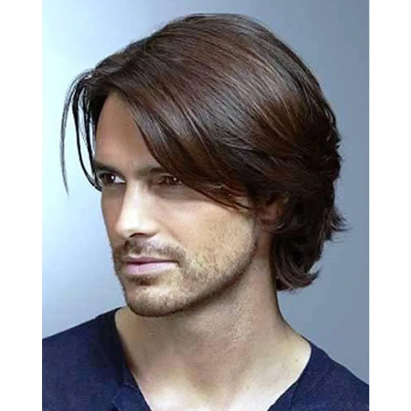

1PCS Stylish Mens Short Handsome Wavy Cosplay Party Hair Full Wig Platinum Brown Wig Men Cosplay Wig