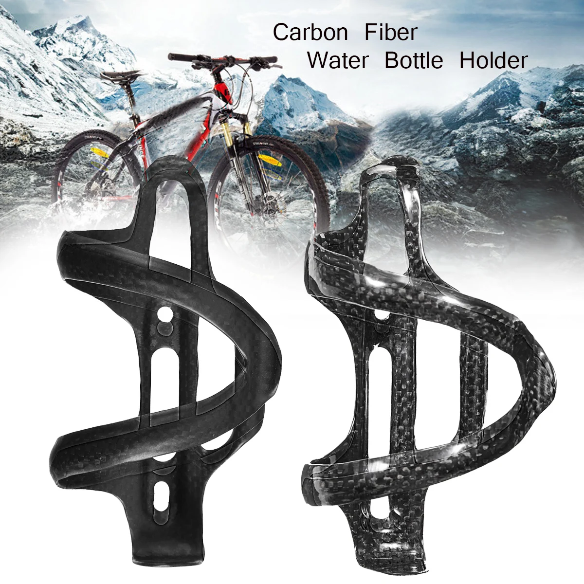 1pcs Full Carbon Fiber Bicycle Bike Water Bottle Holder Adjustable Side