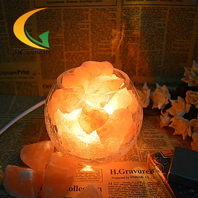 

Himalayan salt crystal lamp dimmable night light table lamp bedroom bedside lamp European table lamp