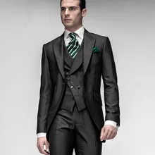 Стиль самый тёмный мужские костюмы, Свадьба / бизнес костюмы для мужчины, Обычный заказ мужские ну вечеринку платье
