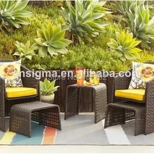 Горячая 5 шт садовые уличные стулья набор с желтой подушкой