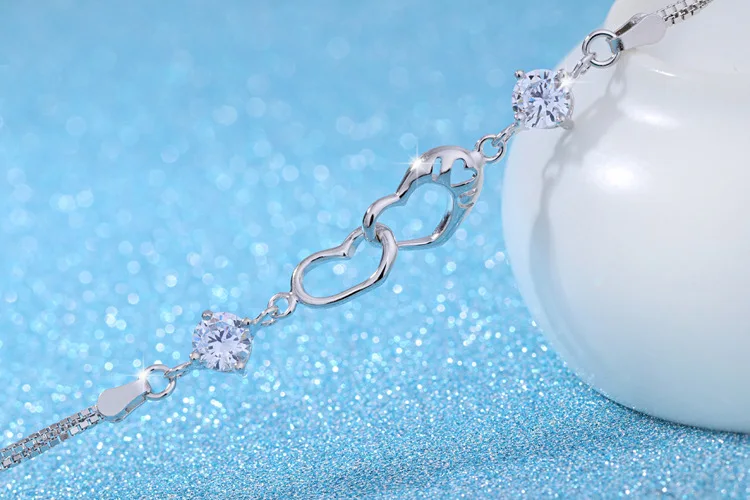 

New high quality fashion S925 silver bracelet heart bracelet for fashion lovers gift FENG-2