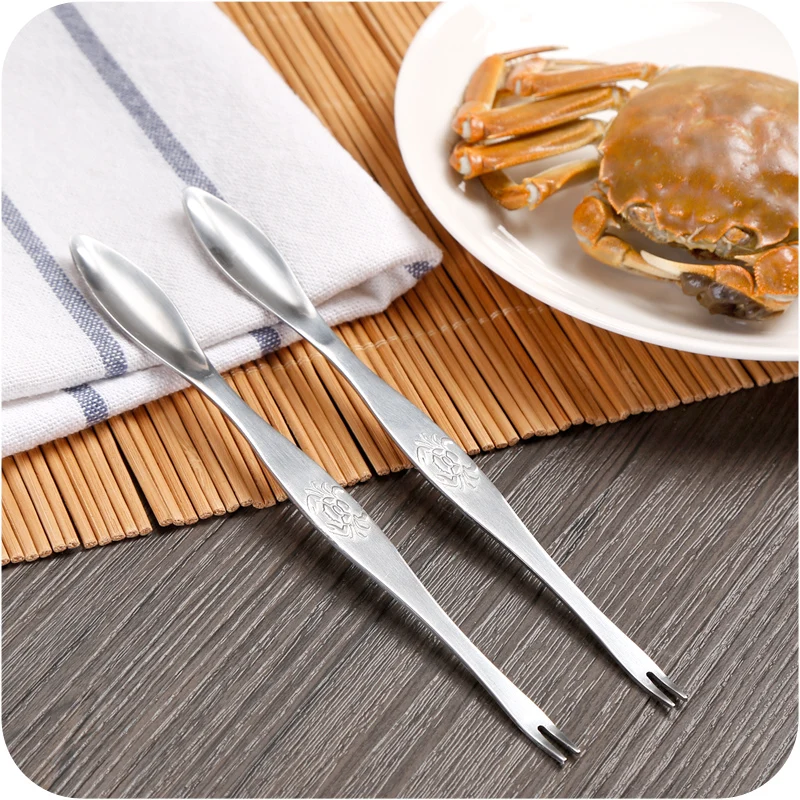 4PCS/LOT Stainless Steel Crab Forks Seafood Picks Lobster Forks