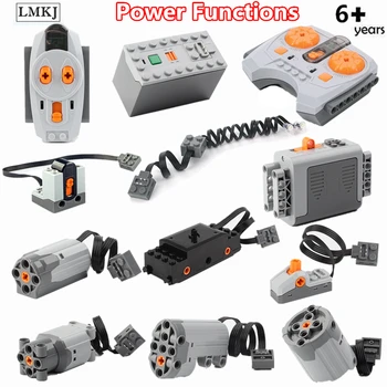 

Power Functions Technic Motor Series AAA Battery Box IR Speed Remote Control Signal Receiver Motors Switch LED Light kids gift